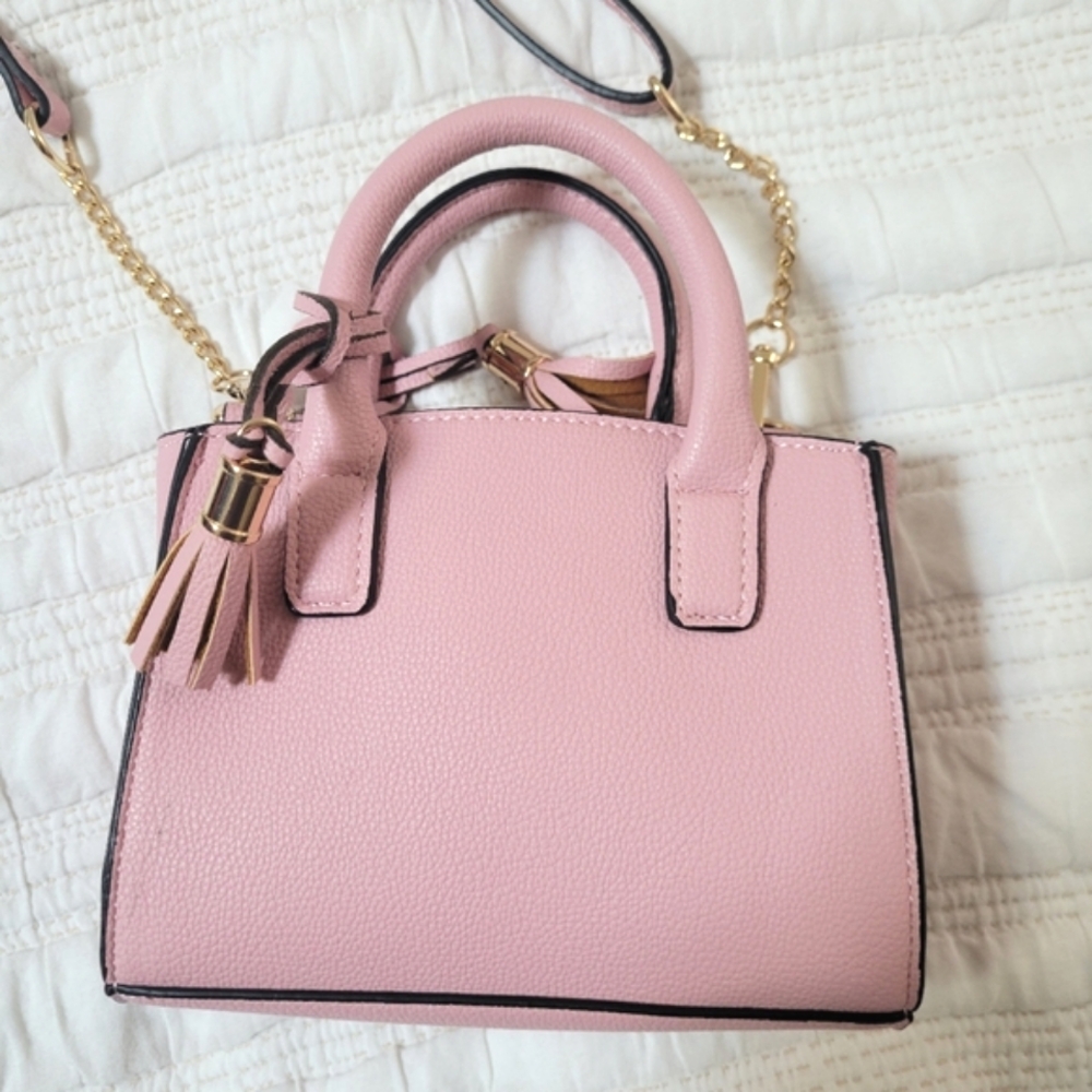 ☆ Pink Faux Leather Mini Crossbody Bag - Picture 13 of 14
